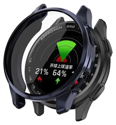 Productafbeelding van Beschermhoes van TPU met volledige dekking, blauw, voor de Garmin Approach S50 smartwatch