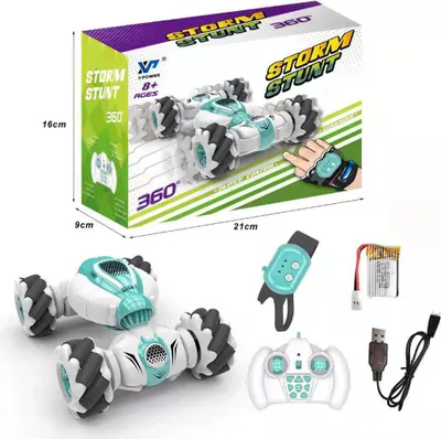 Zdjęcie produktu dla S- 012 Zdalne sterowanie Stunt Car Watch Gesture Sensor Electric Toy RC Drift 2.4ghz 4wd Rotation Green