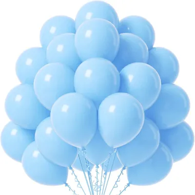 Zdjęcie produktu dla 50x balony jasnoniebieskie Ø 35 cm na urodziny, wesele i imprezę - powietrze i hel