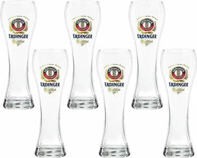 Productafbeelding van Erdinger Weizenbier, witte bierglazen, 0,5 liter - 6 stuks