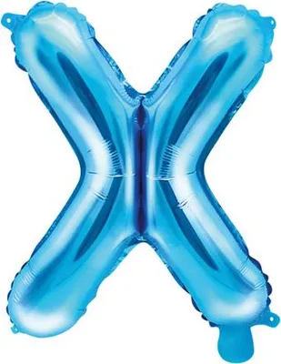 Produktbild von Folienballon Buchstabe „X“, 35cm, blau (1 Karton / 50 Stück)