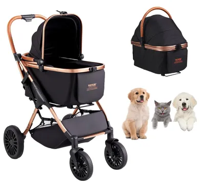 Immagine prodotto di VEVOR passeggino per cani 59x85x105cm Passeggino per cani con capacità di carico di 30 kg Carrello pieghevole per cani Telaio in alluminio Tessuto Oxford 800D Finestra in rete di nylon 4 ruote inPoliuretanoBox per cani Passeggino per gatti Trasporto per animali domestici