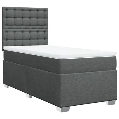 Produktbild von vidaXL Boxspringbett mit Matratze Dunkelgrau 100x200 cm Stoff