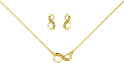 Produktbild von F Set Anhänger/Kette und Ohrstecker 925/- Sterling Silber vergoldet Zirkonia