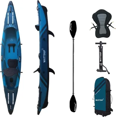 Produktbild von WattSUP TORPEDO 1 Personen Kajak SET aufblasbar DropStich Kanu Boot Kayak Paddel