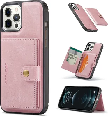 Produktbild von König Design Hülle kompatibel mit Apple iPhone 13 Pro Kunstleder Handyhülle - Handy Case Rosa