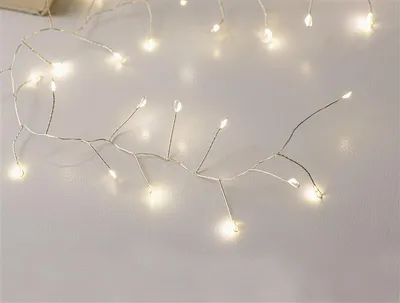 Immagine prodotto di Catena luminosa a LED con 100 luci, lunghezza 2 metri, adatta per interni ed esterni, con timer, telecomando, 8 funzioni, ideale per illuminazione esterna