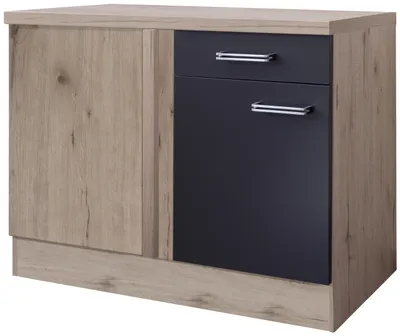 Produktbild von Flex Well Eckunterschrank Santo BxTxH 110 x 60 x 86 cm anthrazit matt zerlegt Anschlag reversibel 00011024