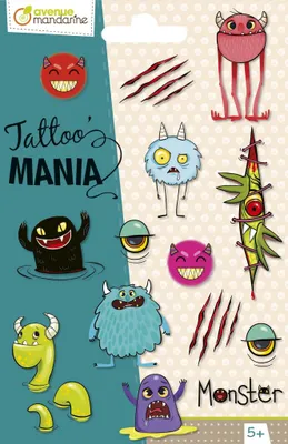 Immagine prodotto di Tatuaże tymczasowe Tattoo Mania Potwory - zestaw 10 wzorów