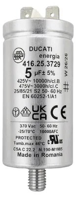 Motorlaufkondensator 5 µF, 425 V, Ø 30×56 mm, für Pumpe/Lüfter