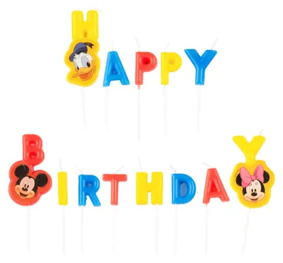 Produktbild von Mickey Happy Birthday Kerzen 13 Buchstaben - Einheitsgröße
