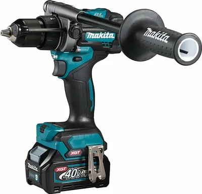 Produktbild von Makita HP001GD201 Profi-Akku-Schlagbohrmaschine, 2,5 Ah Akkukapazität, 40 V Akkuspannung, variable Geschwindigkeit, inklusive 2 Lithium-Ionen-Akkus und Ladegerät