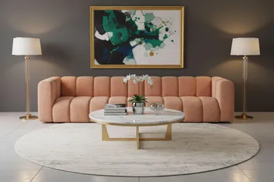 Produktbild von Kaiser Möbel Couch, Fünfsitzer-Sofa Grand, Veloursstoff Salvador, Rosa