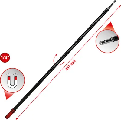 Zdjęcie produktu dla KS TOOLS Werkzeuge-Maschinen GmbH 1/4" Magnetyczny uchwyt do bitów z tuleją wolnego koła, bardzo długi (514.1148)
