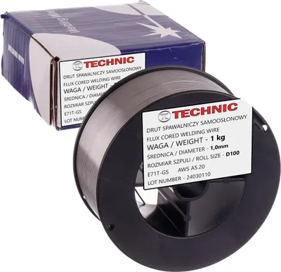 Image de Fil de soudage autoprotg pour soudage sans gaz 1 mm, 1 kg - Flux E71T-GS Mig Mag D100