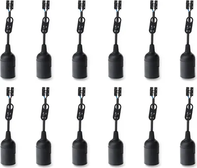 Produktbild von Baustellenfassung schwarz / weiß E27  230V max. 60Watt - Menge: 12 x schwarz