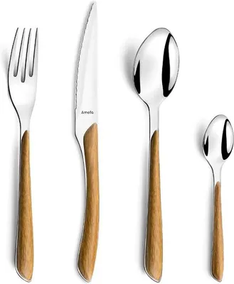 Produktbild von Famanu Besteckset für 6 Personen - 6 Menülöffel, 6 Menügabeln, 6 Menümesser, 6 Kaffeelöffel