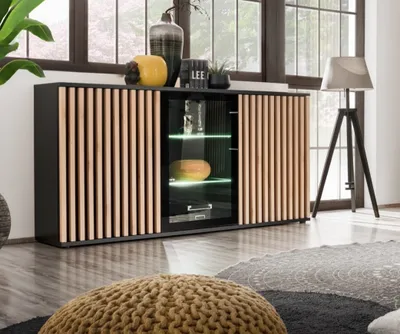 Produktbild von Breite Kommode ADIA - schwarz / Hickory Jackson
