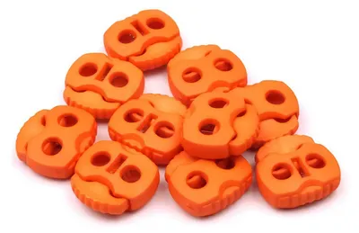Produktbild von 10 Kordelstopper mit zwei Löchern 20x20mm, Durchzug 5mm - 35 Farben
