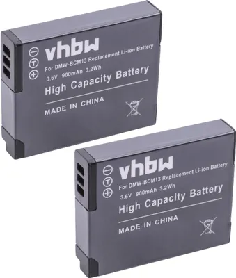 Produktbild von vhbw 2x Akku kompatibel mit Panasonic Lumix DMC-TZ71, DMC-ZS30 Kamera (900 mAh, 3,6 V, Li-Ion)