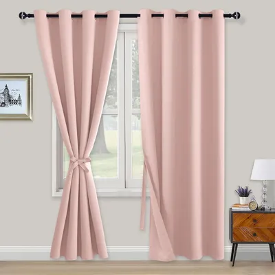Imagen del producto de Cortinas opacas - Cortinas de oscurecimiento con ojales - 2 unidades - Cortinas con sujetacortinas