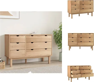 Immagine prodotto di vidaXL Cassettiera OTTA 111x43x73,5 cm in pino massiccio - Cassettiere