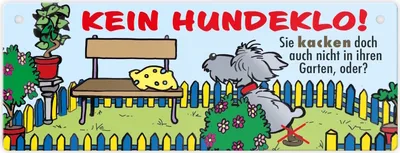 Produktbild von Kein Hundeklo Metallschild L in 10,5x28cm als Hinweis für den Garten oder das