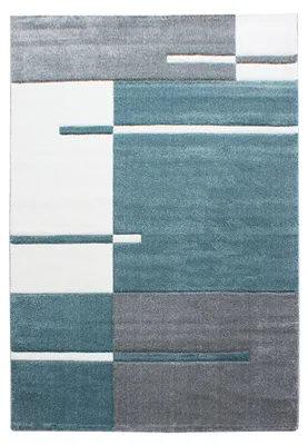 Image de Hawaii Bande tapis poils ras rectangle 240x340cm bleu