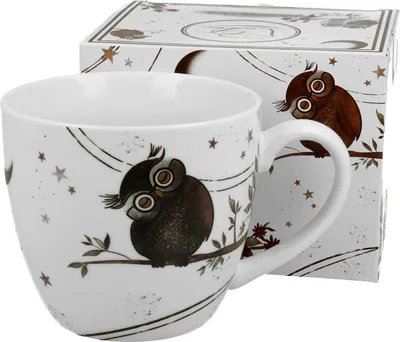 Produktbild von DUO ANIMALS Becher 460 ml CHARMING OWLS New Bone China Porzellan