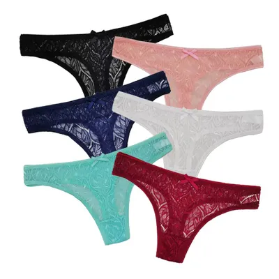 Produktbild von Stringtanga Damen Strings Spitze Set 6 Stück Tangas Slips mehrfarbig L
