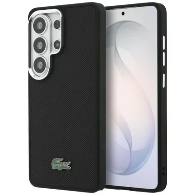 Immagine prodotto di Custodia Lacoste Galaxy S26 Ultra Petit Pique nera con logo MagSafe verde