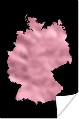 Produktbild von MuchoWow® Poster Karte - Deutschland - Rosa 20x30 cm - Papierdruck