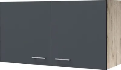 Obrázok produktu pre Kuchynská skrinka horná s dvierkami Flex Well Tiago šírka 100 cm čadičová sivá
