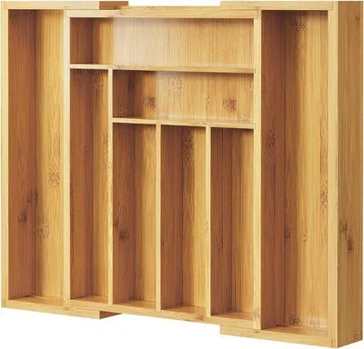 Produktbild von Besteckorganizer aus Bambus - verstellbare Schublade