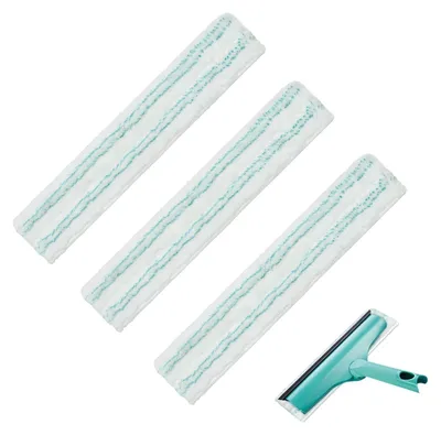 Produktbild von 3 Stück Fensterwischer Ersatzbezug kompatibel mit Leifheit Window Frame Cleaner L, Mikrofaser Wischpad 32 cm für Streifenfreie Glasreinigung, Ersatzpad für Fenster, Spiegel Fliesen