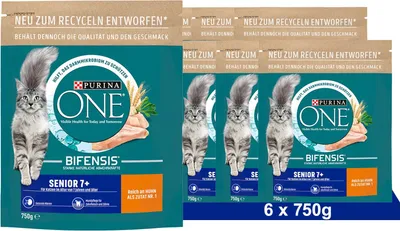 Produktbild von PURINA ONE BIFENSIS SENIOR 7+ Katzenfutter trocken, reich an Huhn, 6x750g (6 x 750g)