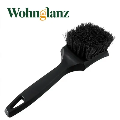 Produktbild von Wohnglanz Reifenbürste, ergonomisch gebogener Griff, robuste PP-Borsten, Autopflege Reinigungsbürste für Autoreifen