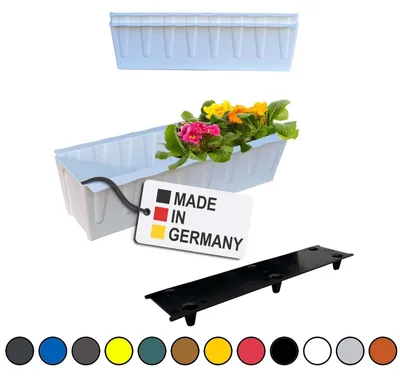 Image de BURI 2 inserts de jardinières pour palettes Euro avec tapis d'arrosage | 37,3cm Blanc | Jardinière pour palette Euro | Balconnière | Pot de fleurs | en plastique solide | Germany