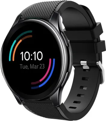 Produktbild von Strap-it OnePlus Watch Silikonarmband (Schwarz)