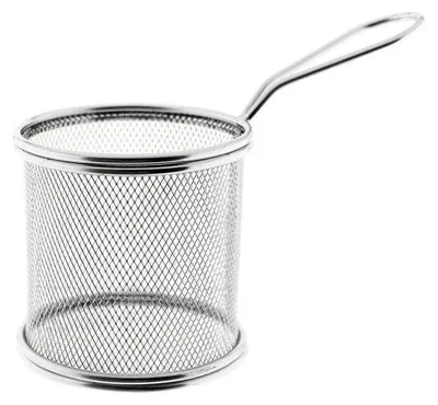 Obrázek produktu pro sada 2 nerezových nádob na smažení hranolků ve stříbrné barvě - kulaté, 9 x 9 cm