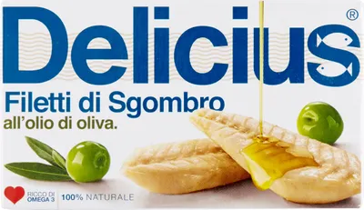 Produktbild von Makrelenfilets in Olivenöl Filetti di sgombro olio di oliva 125g - Delicius