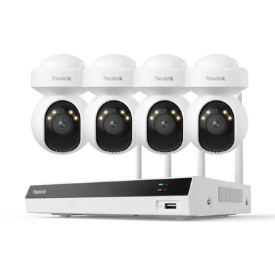 Immagine prodotto di Sistema di sorveglianza Reolink RLK12-800WPT4, telecamera di sorveglianza 4X 4K 8MP WiFi 6 PT e NVR WiFi 16CH 2TB HDD, tracciamento automatico, rilevamento intelligente, visione notturna