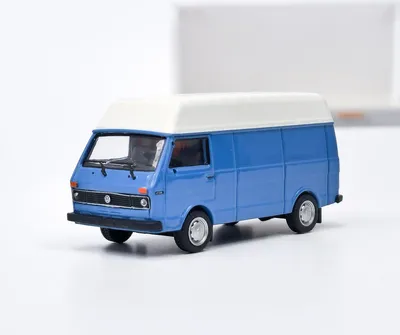 Produktbild von VW LT Hochraum-Kasten (1975) blau/weiß Brekina 1:87