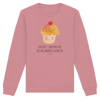Produktbild von Mr. & Mrs. Panda Baumwoll Pullover Cupcake Größe XXL - Canyon Pink - Geschenk, Backen, Rundhals, Wunder, Cupcakes, Muffin, Motivation Sprüche, Lustige, Sweatshirt, Bio