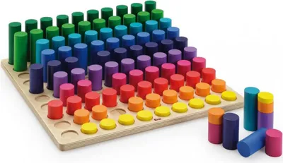 Image de Erzi Jeu éducatif sur les quantités, 100 pièces + 1 planche d'assemblage