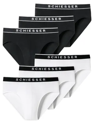 Produktbild von Herren Rioslip 6-Pack 95/5 Organic Baumwolle - schwarz-weiss - Größe S