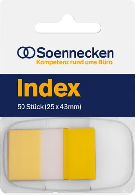 Produktbild von Soennecken Haftstreifen Index 5820 25x43mm 50Streifen Spender gelb