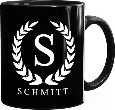 Produktbild von Namenstasse personalisierte Kaffee-Tasse mit Namen und Initiale Monogramm persönliche Geschenke SpecialMe® mit Namen schwarz Keramik-Tasse