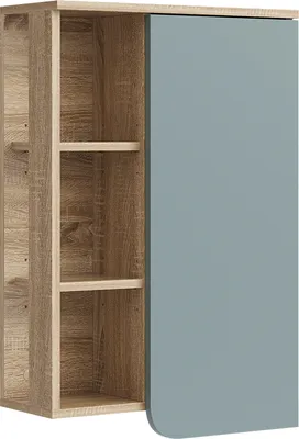 Obrázek produktu pro Skříňka do koupelny Vicco Karen Sonoma/modrá 50 x 75 cm s dveřmi a otevřenými přihrádkami, Model 47285