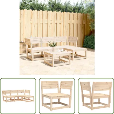 Produktbild von The Living Store 4-tlg. Garten-Lounge-Set Massivholz Kiefer